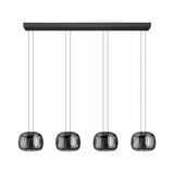 EGLO Hortunas Linear Pendant Refined Smoked Black Glass 4-Light Pendant