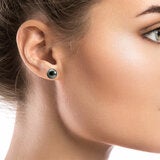 9-9.5mm Cultured Tahitian Pearl Stud Earrings, 14ct White Gold