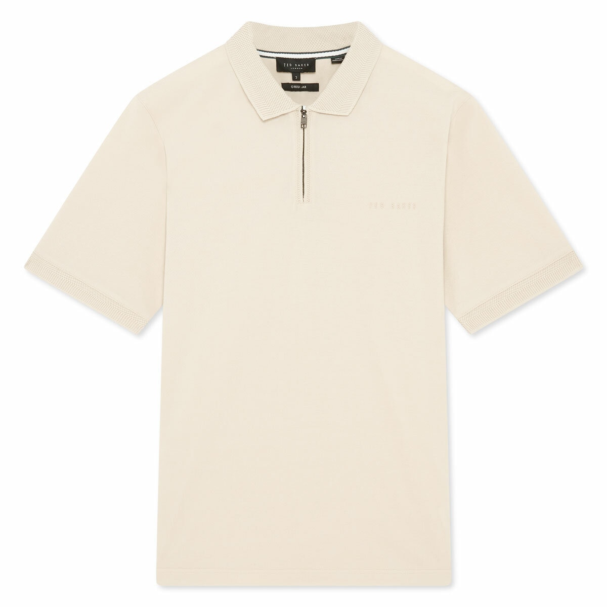 Ted Baker Men's Cyrile Zip Polo Shirt in Beige