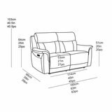 Oscar Grey Fabric Power Reclining 2 Seater Sofa with Power Headrest