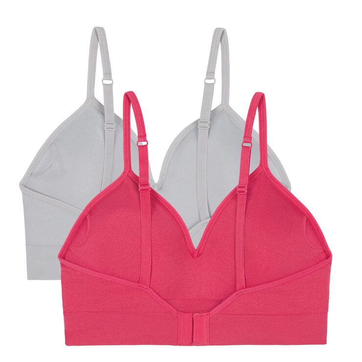 DKNY Seamless Bralette 2 Pack in Pink & Grey