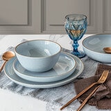 Over & Back Stoneware Dinnerware Set, 16 Piece in 2 Colours Over & Back Stoneware Dinnerware Set, 16 Piece in 2 Colours