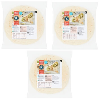 Deli Kitchen Plain Tortilla Wraps, 3 x 8 Pack