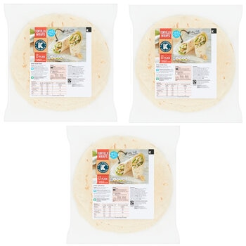 Deli Kitchen Plain Tortilla Wraps, 3 x 8 Pack 