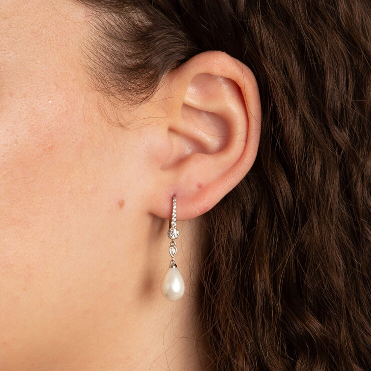 Diamonfire Shell Pearl Drop Lever Hook Earrings Diamonfire Shell Pearl Drop Lever Hook Earrings