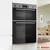 Bosch Series 6 MBA578BS7B Built In Double Electric Oven, A Rated in Silver