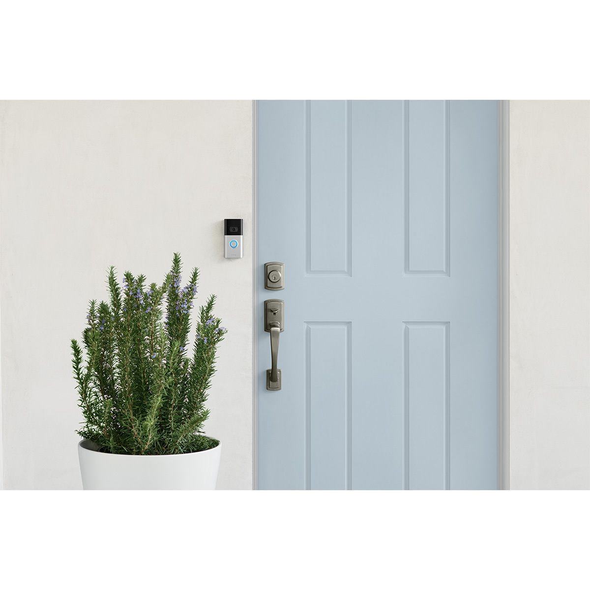Lifestyle image of ring door bell outside front door