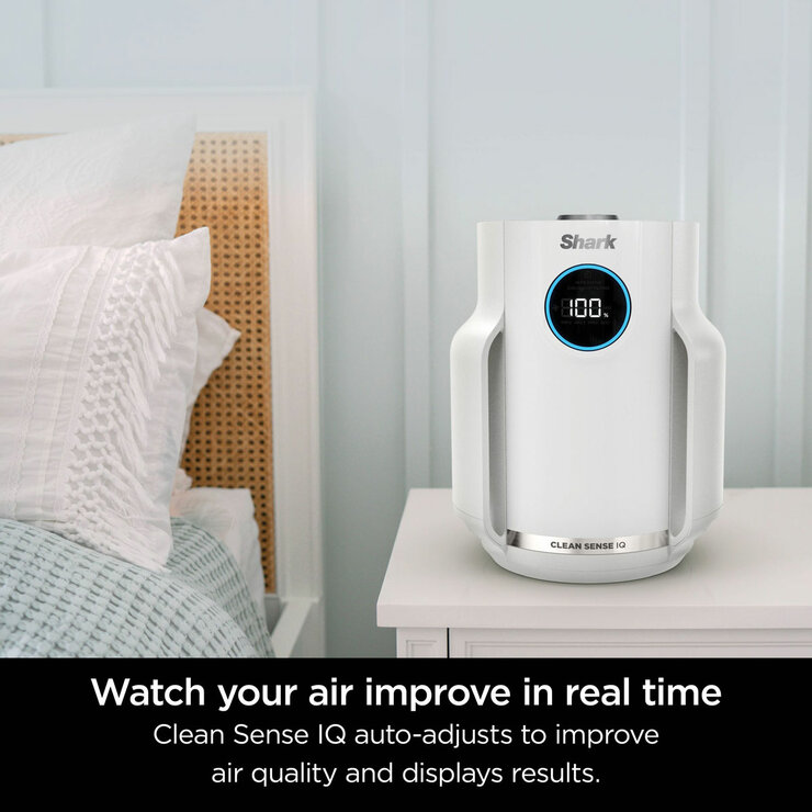 Lifestyle image of Shark NeverChange5 Air Purifier used in a bedroom