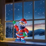 Premier 60cm Freestanding Infinity Mirror Waving Santa