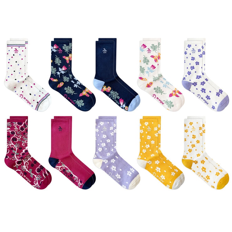 Penguin Ladies Crew Sock Colour 10 Pack Penguin Ladies Crew Sock Colour 10 Pack