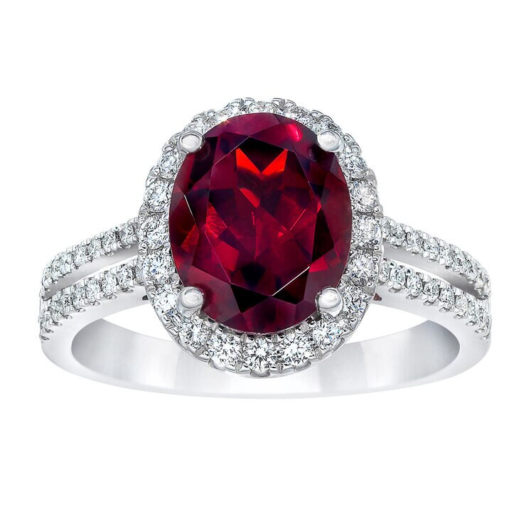 Oval Cut and 0.40ctw Diamond Ring, 14ct White Gold Costco UK