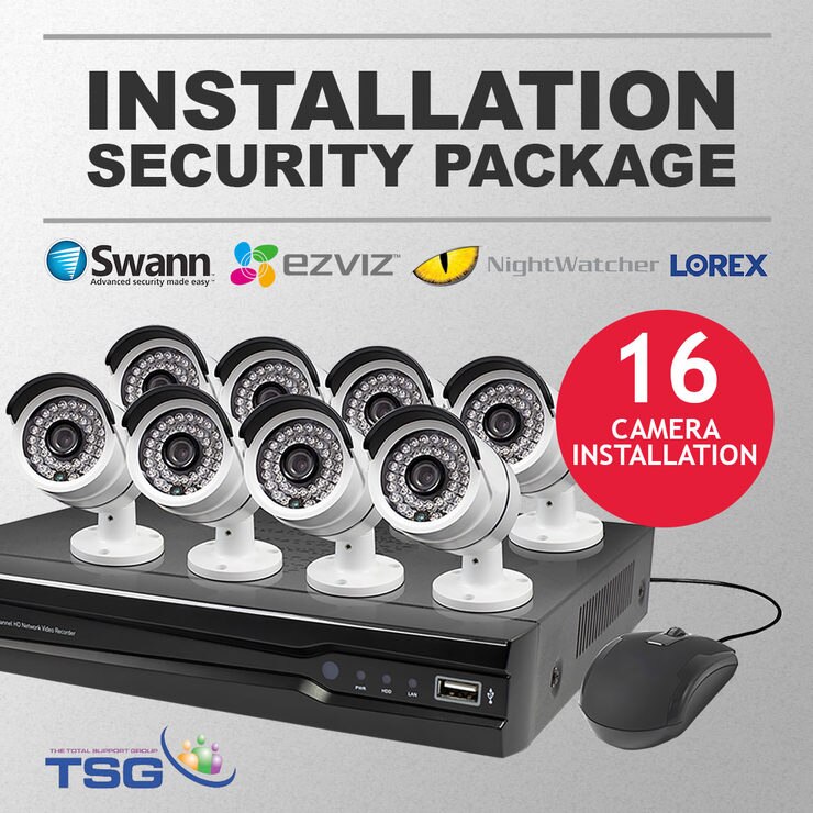 TSG Wired CCTV Installation Package for 16 Cameras Costco UK