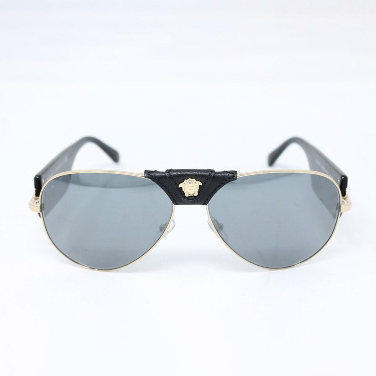 Versace Gold Metal Sunglasses with Grey Lenses, VE2150Q 12526G Costco UK