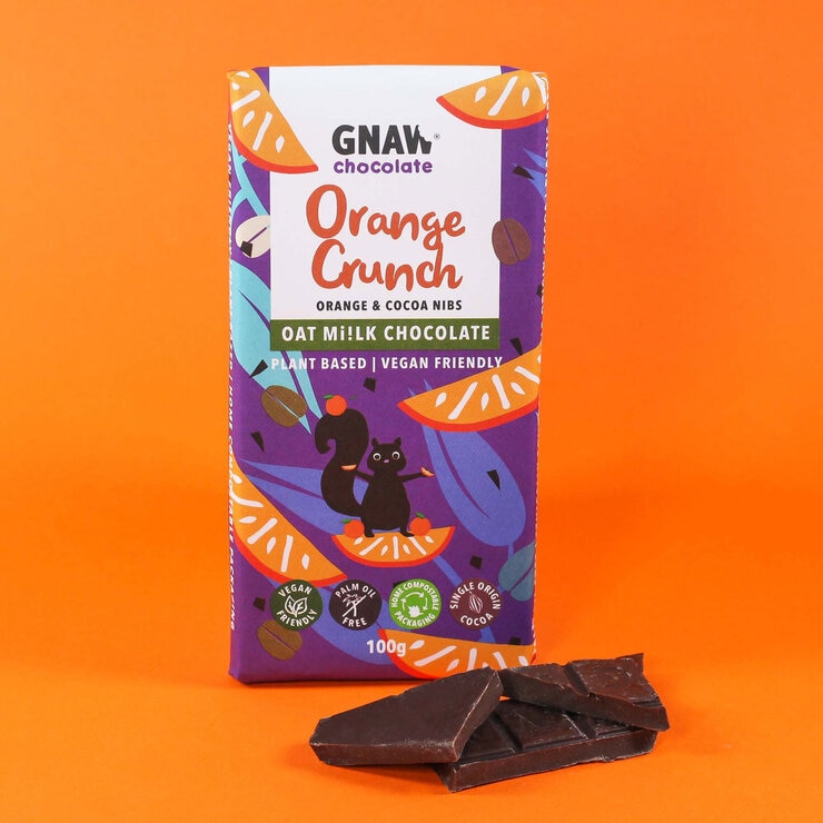Gnaw Orange Crunch Oat Mylk Chocolate Bar Gnaw Orange Crunch Oat Mylk Chocolate Bar