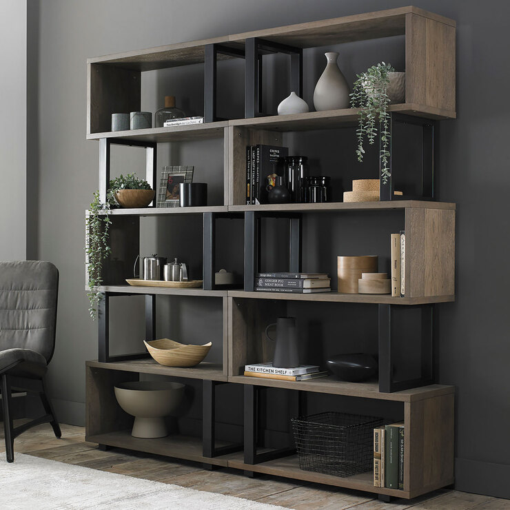 Bentley Designs Tivoli Open Display Weathered Oak Bookcase Costco UK