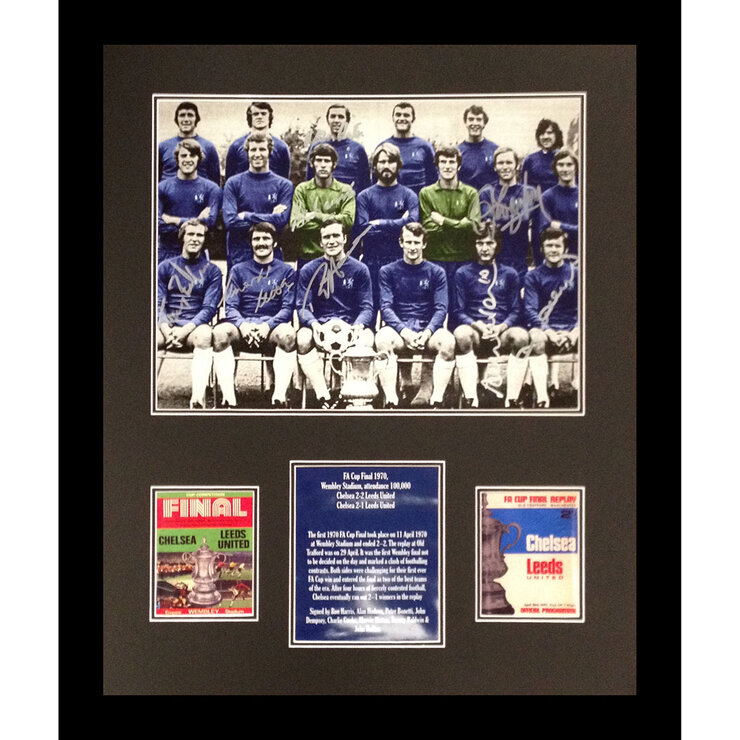 Chelsea Signed Framed 1970 FA Cup Signed by 8 Football Players Chelsea Signed Framed 1970 FA Cup Signed by 8 Football Players
