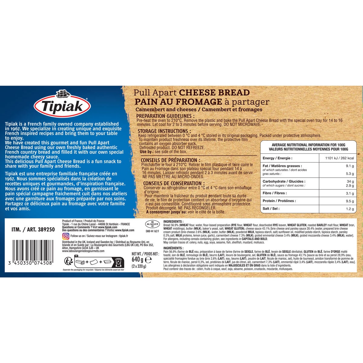 Back of pack label