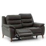 Ava Dark Grey Leather Power Reclining Large 2 Seater Sofa