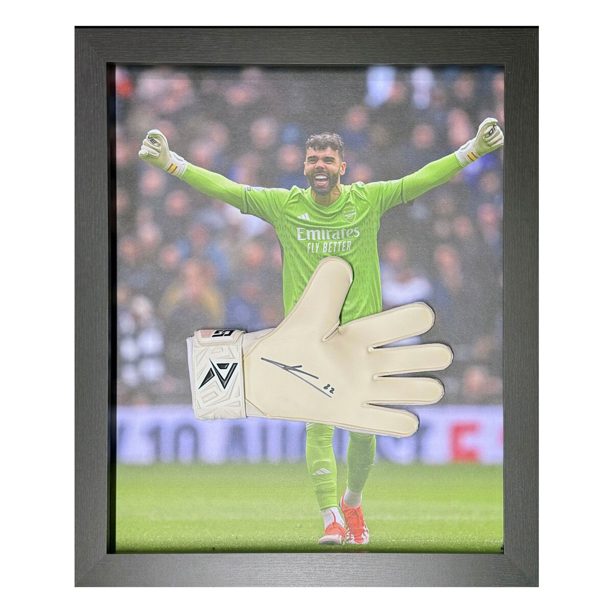 David Raya Arsenal Signed Framed Goalkeeper Football Glove David Raya Arsenal Signed Framed Goalkeeper Football Glove