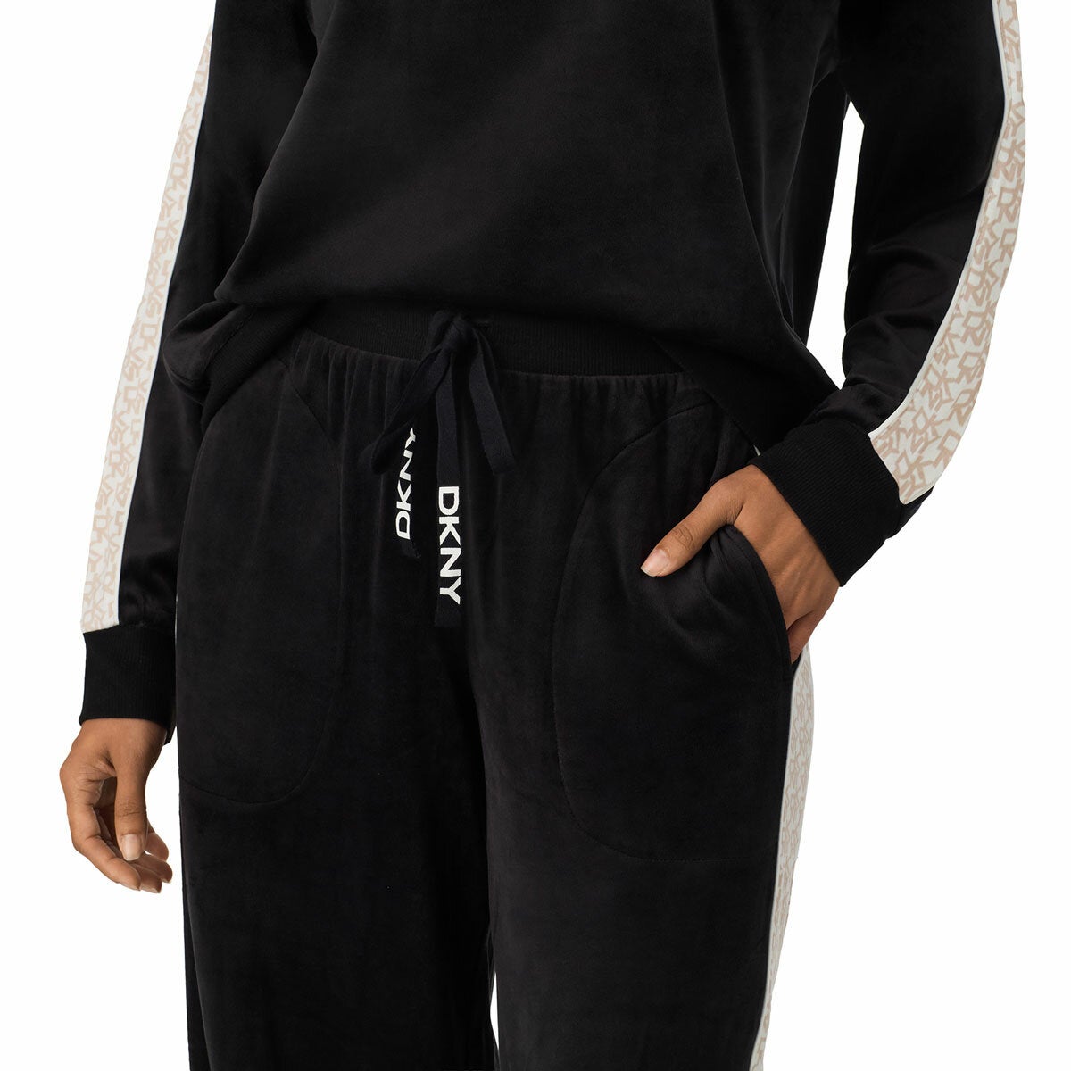 DKNY Women's Plush Lounge Set in Black DKNY Women's Plush Lounge Set in Black