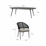 Harbour Lifestyle 7 Piece Oval Ceramic Dining Set in Truffle