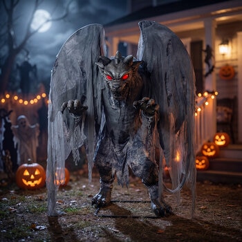 Halloween 7.5ft (2.3m) Animated Gargoyle With Lights & Sounds Halloween 7.5ft (2.3m) Animated Gargoyle With Lights & Sounds
