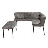 Corner bench and bench, side view