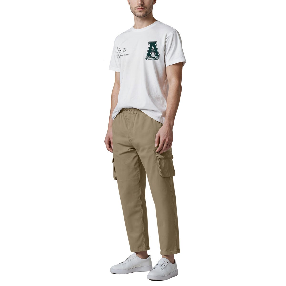 Aeropostale Men's Cargo Jogger in Beige