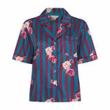 Ted Baker Ladies Satin 2 Piece PJ Set in Burgundy & Dark Blue