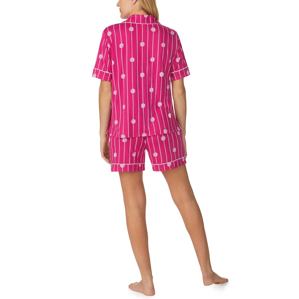 DKNY Notch Collar 3 Piece PJ Set in Pink