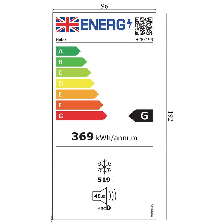Haier HCE519R, 519L, Chest Freezer, G Rated in White Costco UK