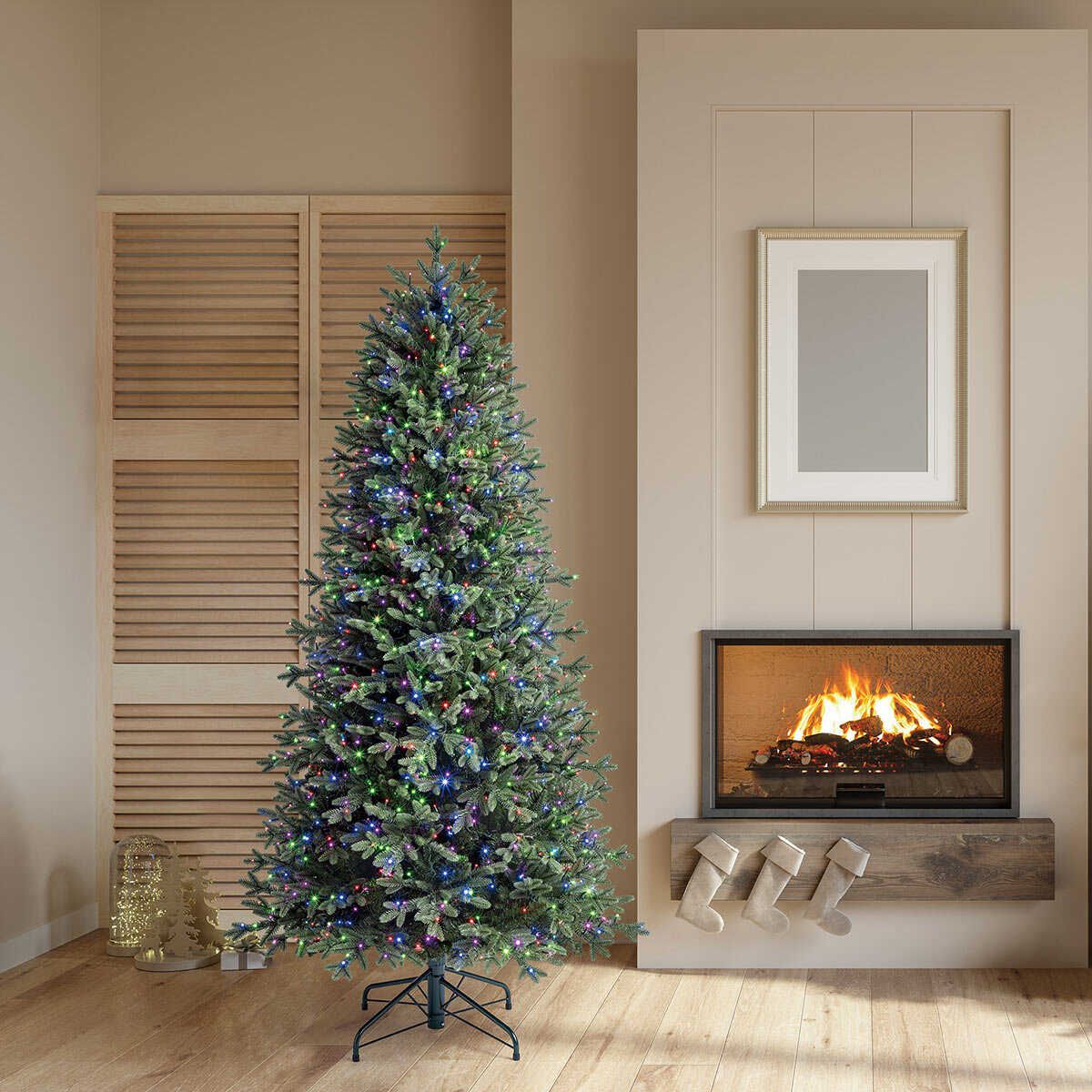6.5 ft (1.98m) Pre-Lit Aspen Artificial Christmas Tree with 1200 Colour Changing Micro LED Lights