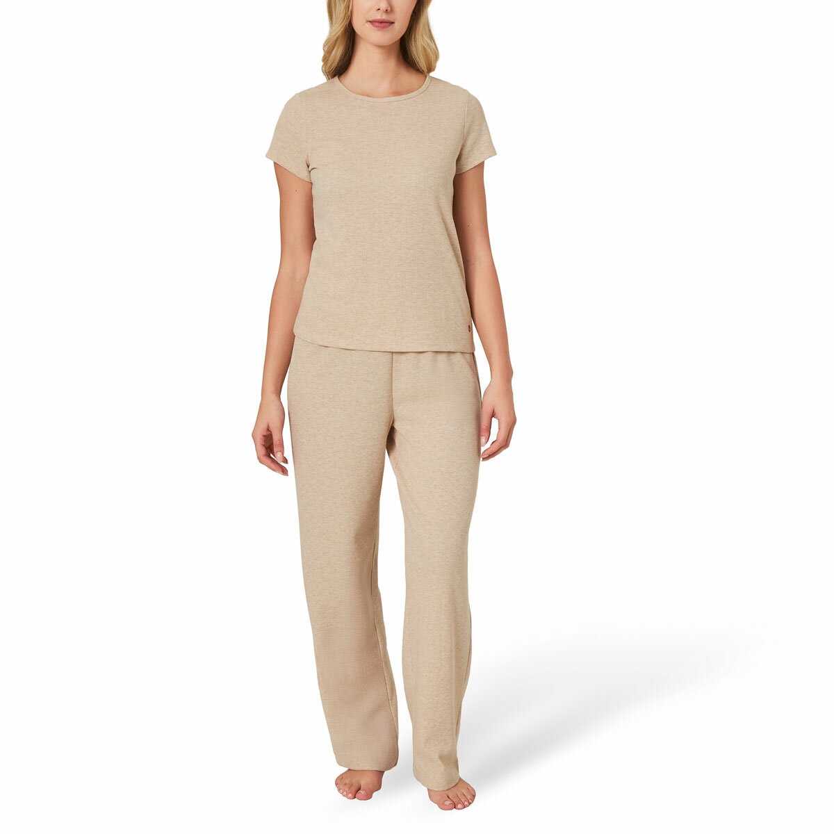 Well + Home Ladies 3 Piece Waffle Lounge Set in Brown