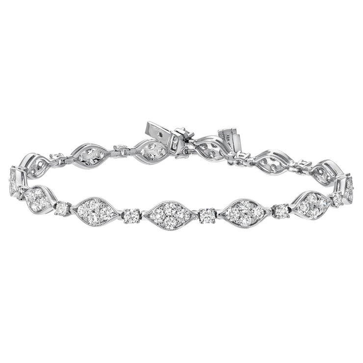 3.72ctw Round Brilliant Cut Diamond Bracelet, 18ct White Gold Costco UK