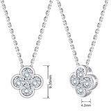 0.50ctw Round Brilliant Cut Diamond Clover Pendant 14ct White Gold