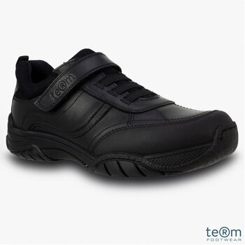 TeⓇm Maxx Single Touch Fastening Boy's School Shoes