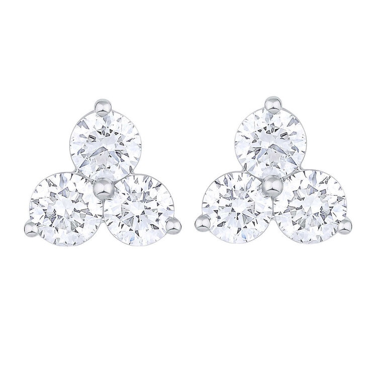 0.85ctw 3 stone earrings 0.85ctw 3 stone earrings