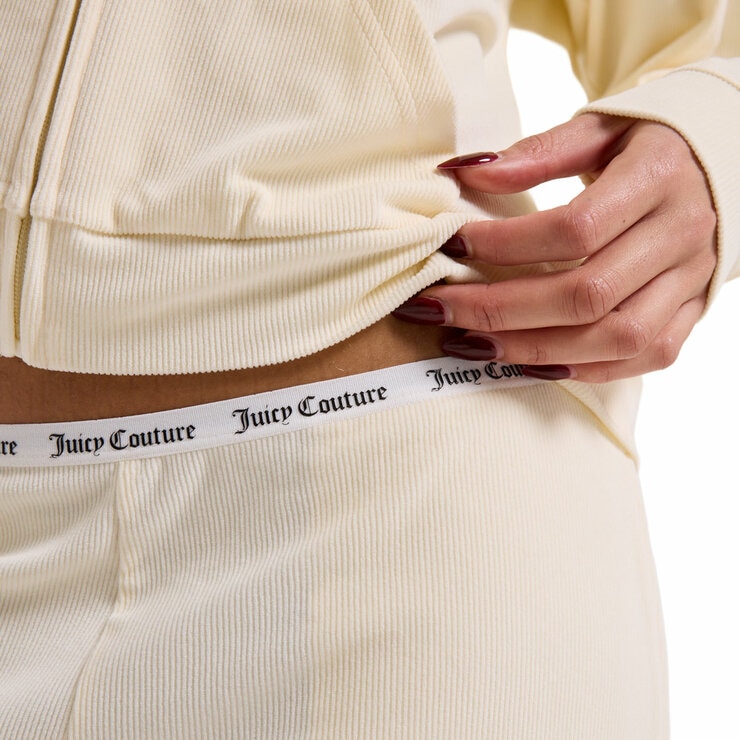 Juicy Couture Ladies 2 Piece Velour Lounge Set in Cream