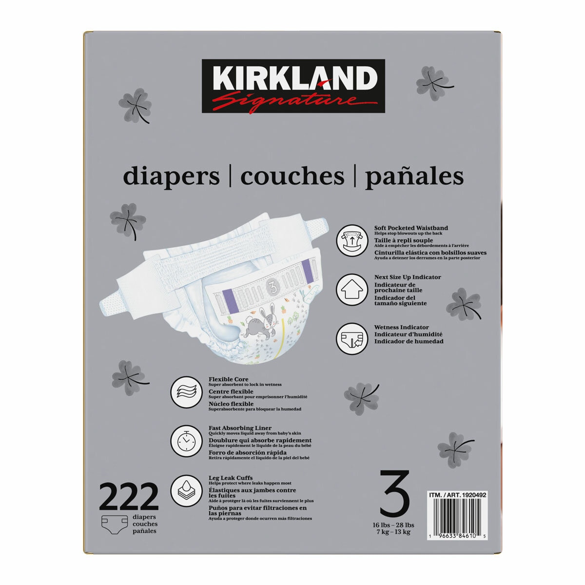 image of kirland signature size 3 nappies box