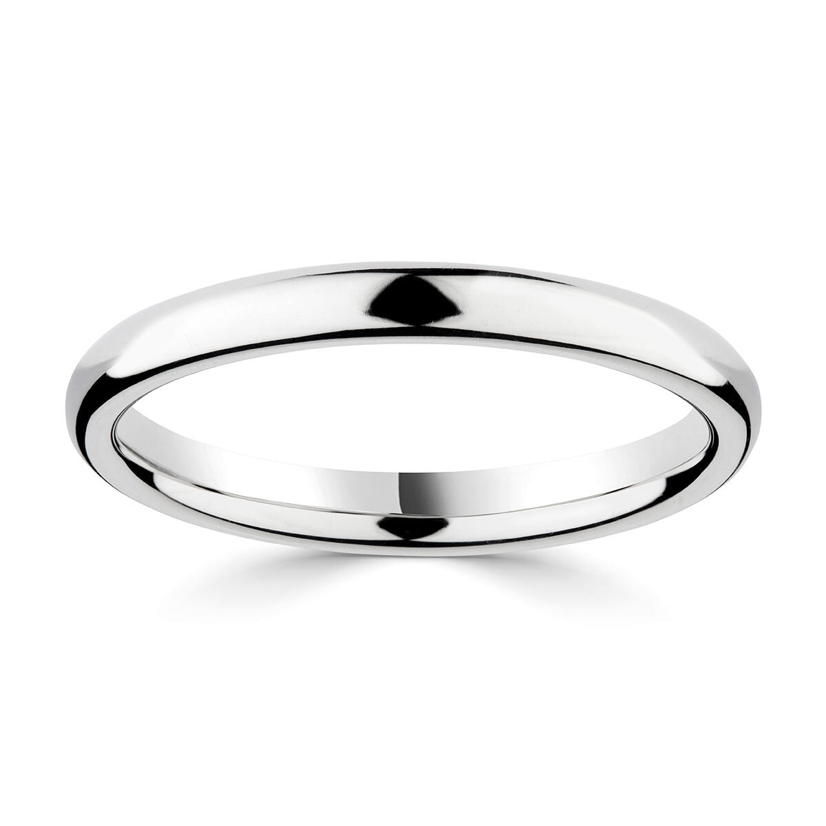 2.5mm Basic Court Wedding band. 18ct White Gold