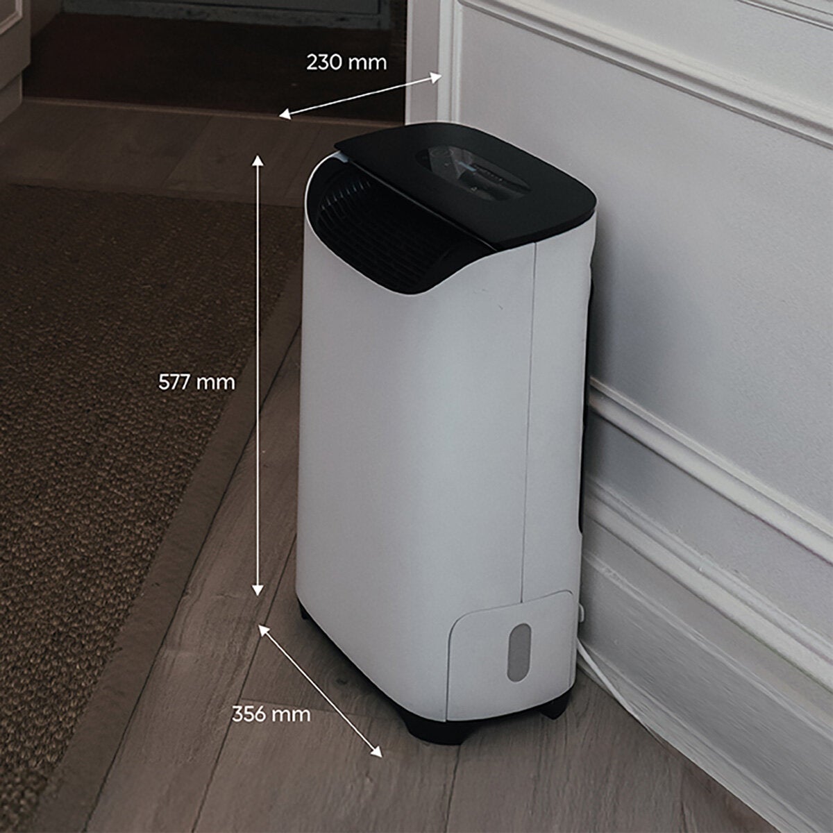 Dimensions of the dehumidifier