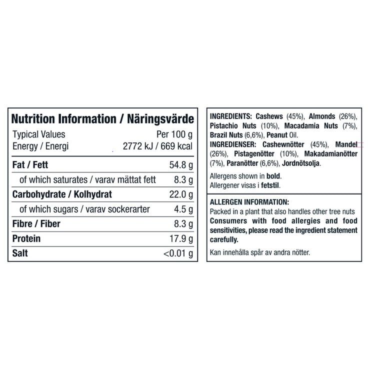 Kirkland Signature Unsalted Mixed Nut Snack Packs, 21 x 45g