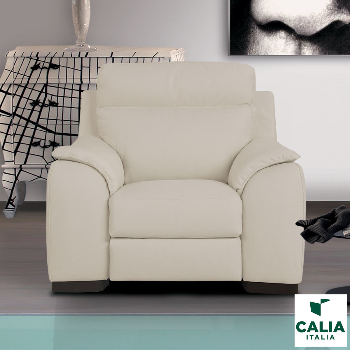 calia italia serena power recliner cream italian leather armchair  costco  uk