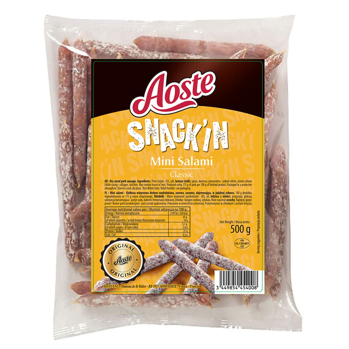 500g pack of Aoste Mini Salami