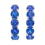 4mm Tanzanite Hoop Earrings, 14k White Gold