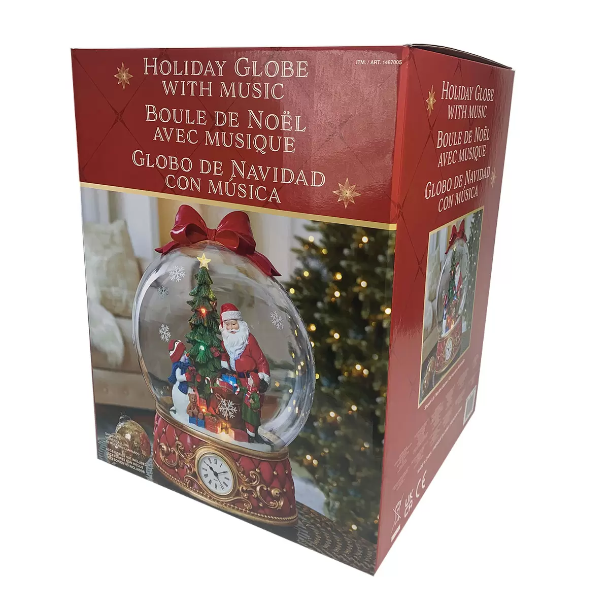 Buy Santa & Snowman Snowglobe with Clock Box Image at Costco.co.uk