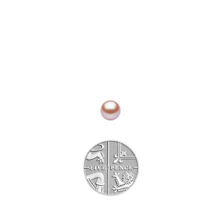 6.5-7mm Cultured Freshwater Peach Pearl Stud Earrings, 18ct White Gold 6.5-7mm Cultured Freshwater Peach Pearl Stud Earrings, 18ct White Gold
