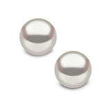 9-9.5mm Cultured Freshwater White Pearl Stud Earrings, 18ct White Gold