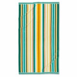 Oversized 100% Cotton Teal Striped Beach Towel