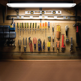 Lifestyle image in a garage with tools on the wall